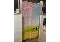 桜と猫ののれん