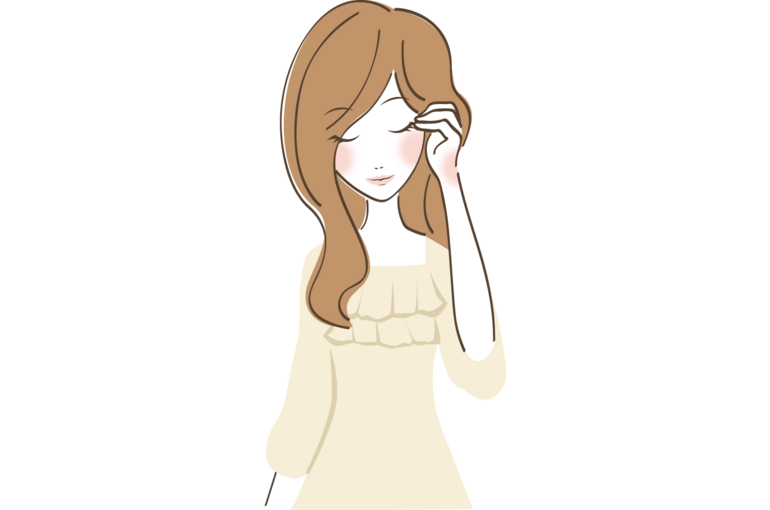 髪かきあげ女性