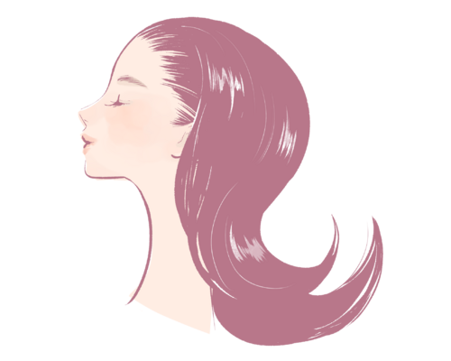 女性の髪